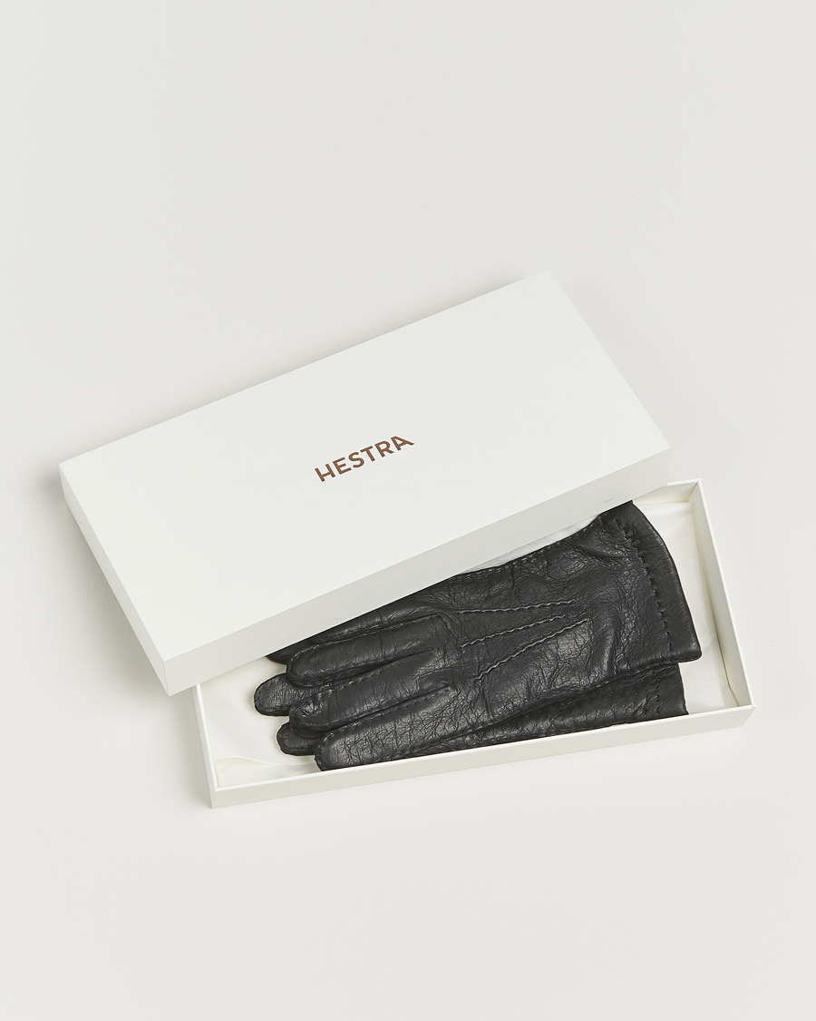 Uomini | Guanti | Hestra | Peccary Handsewn Cashmere Lined Glove Black