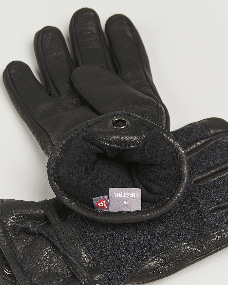 Uomini | Guanti | Hestra | Daniel Wool/Goat Leather Glove Charcoal/Black
