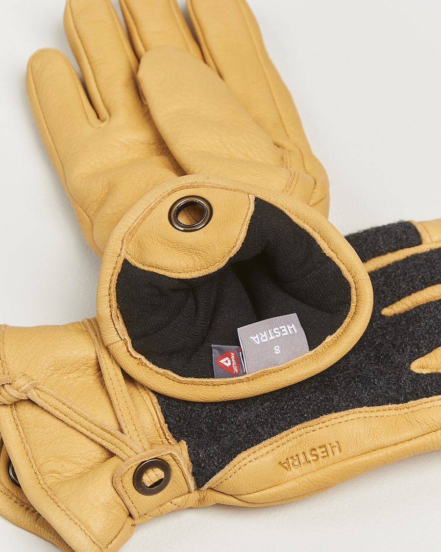 Uomini | Guanti | Hestra | Daniel Wool/Goat Leather Glove Charcoal/Tan