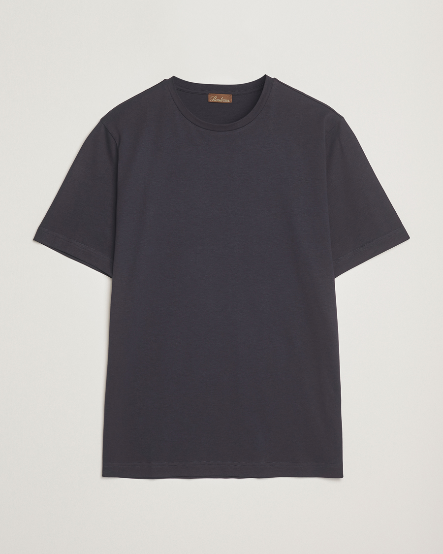 Uomini | T-shirt | Stenströms | Supima Cotton T-Shirt Navy