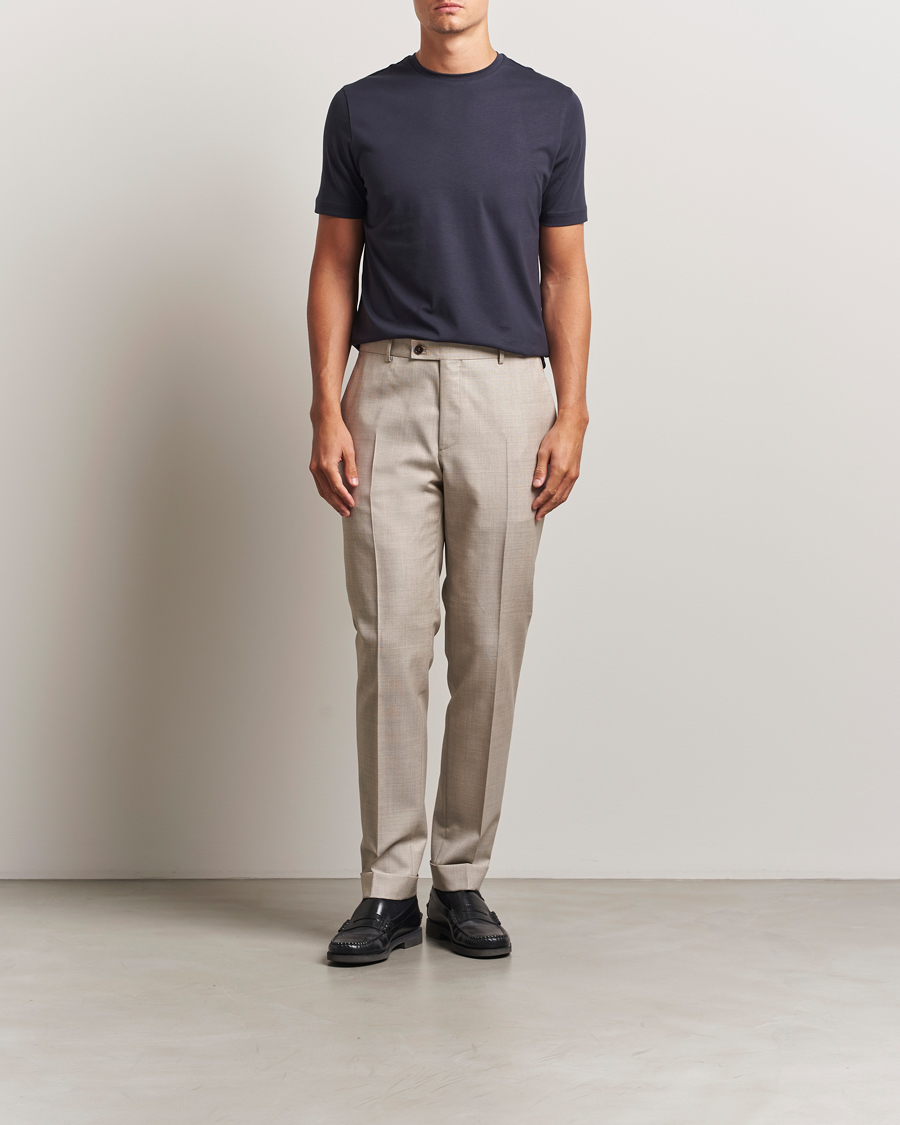 Uomini | T-shirt | Stenströms | Supima Cotton T-Shirt Navy