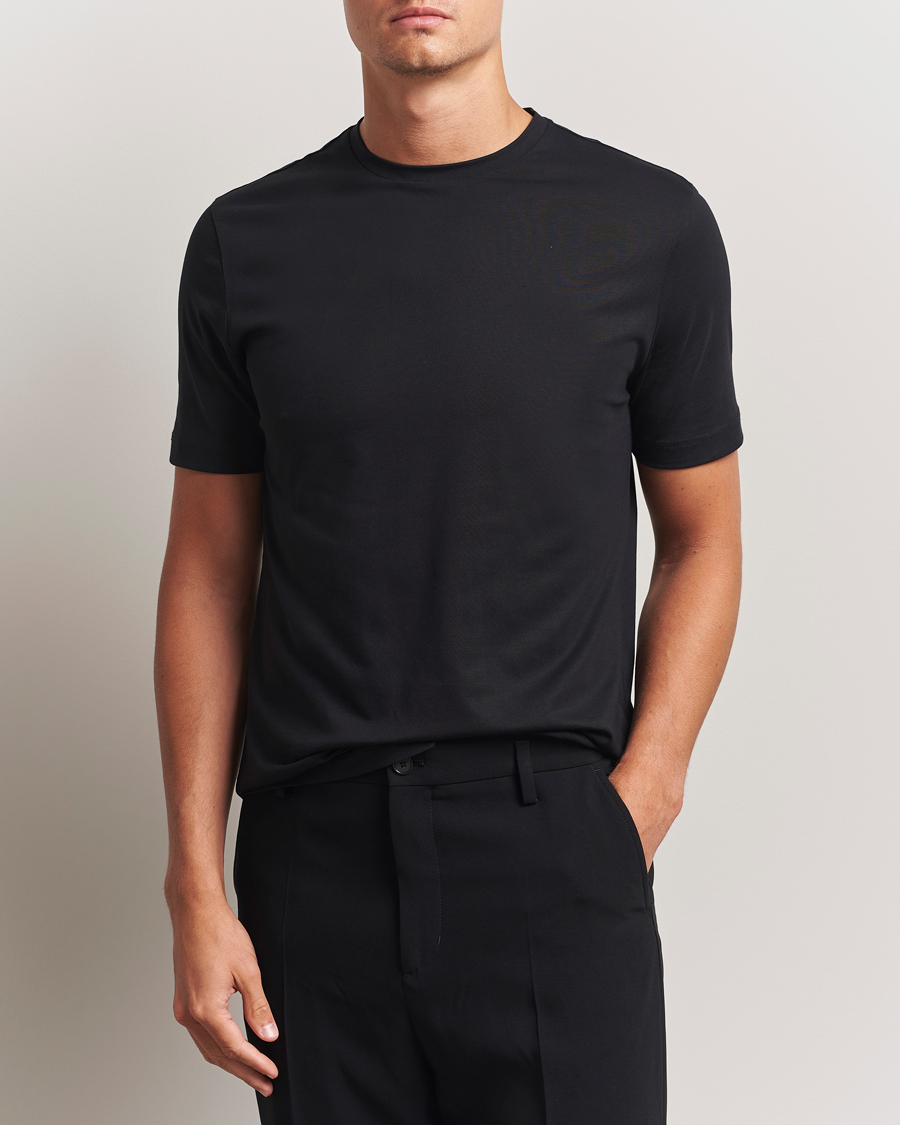 Uomini | T-shirt | Stenströms | Supima Cotton T-Shirt Black