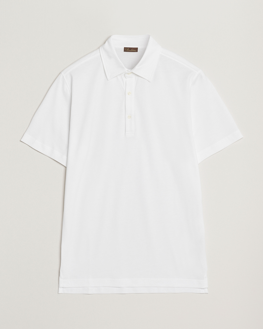Uomini | Polo | Stenströms | Supima Cotton Polo Shirt White