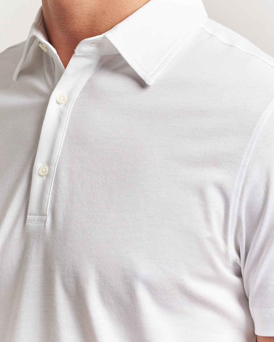 Uomini | Polo | Stenströms | Supima Cotton Polo Shirt White