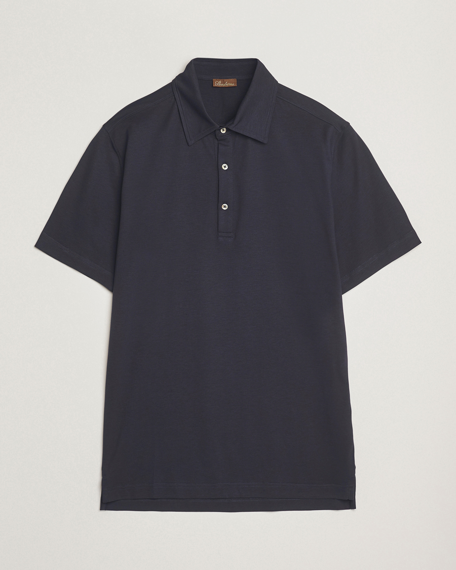 Uomini | Polo | Stenströms | Supima Cotton Polo Shirt Navy