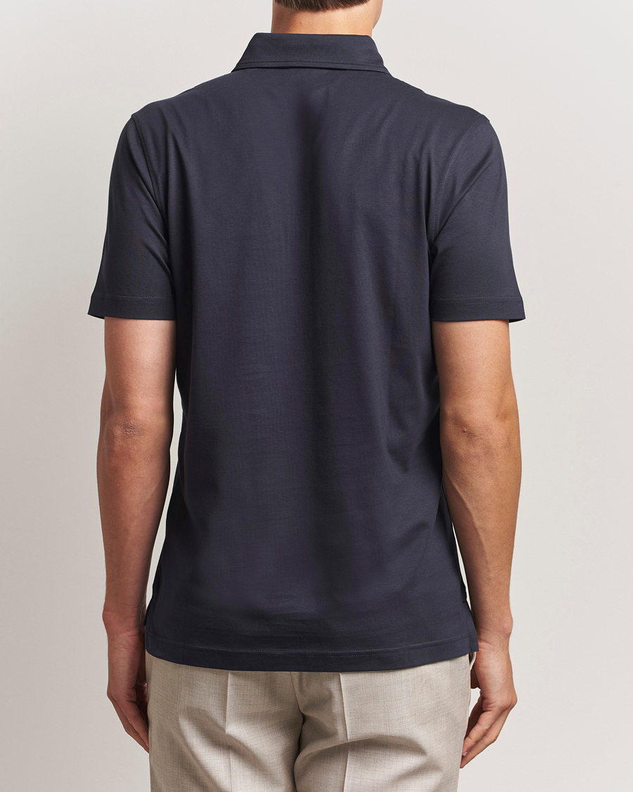 Uomini | Polo | Stenströms | Supima Cotton Polo Shirt Navy