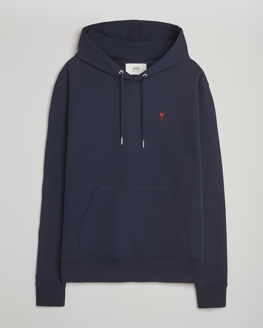 Uomini | Maglieria | AMI | Heart Logo Hoodie Night Blue