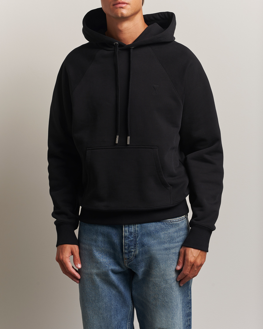 Uomini | Maglieria | AMI | Tonal Heart Logo Hoodie Black