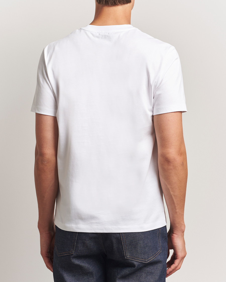 Uomini | T-shirt | AMI | Contrast Heart Logo T-Shirt White