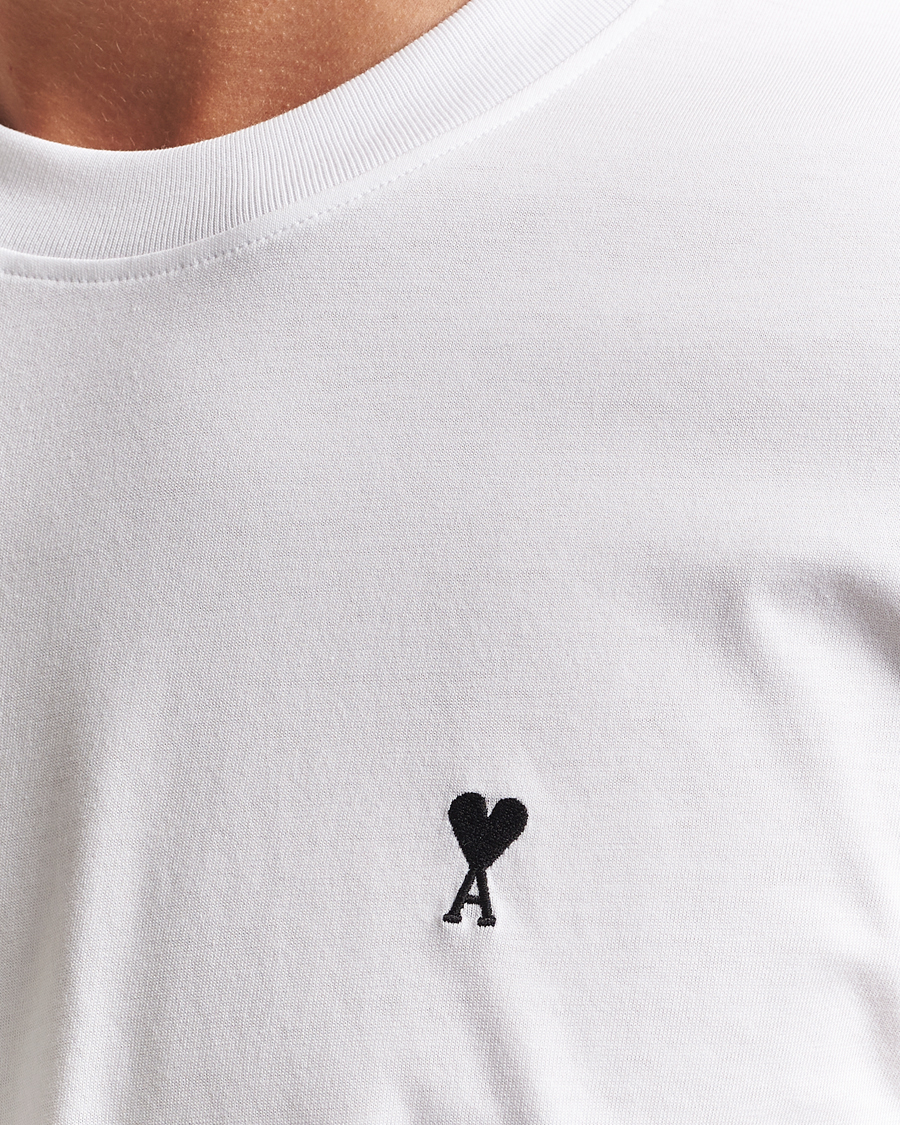 Uomini | T-shirt | AMI | Contrast Heart Logo T-Shirt White