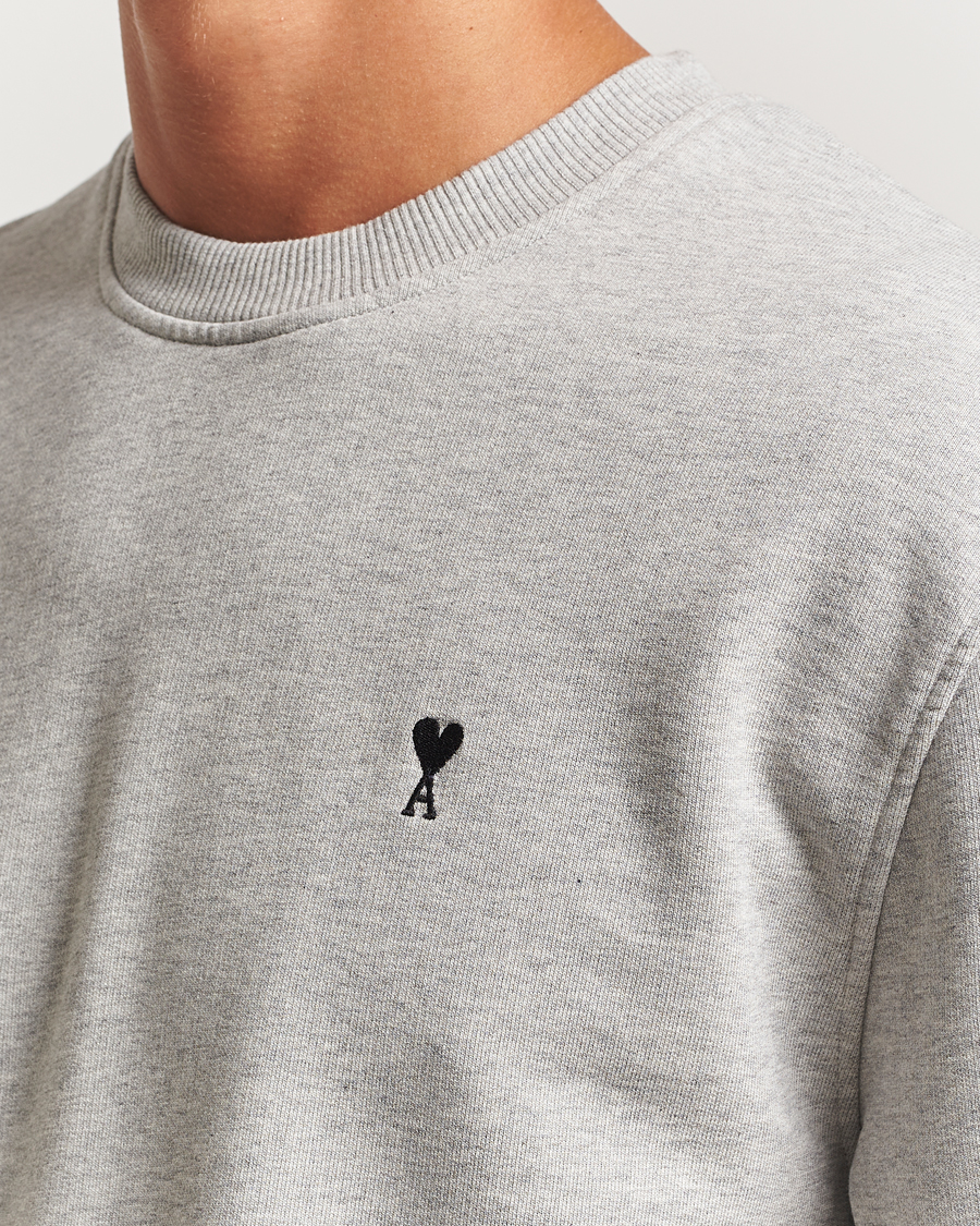 Uomini | Maglieria | AMI | Black Heart Logo Sweatshirt Grey Heather