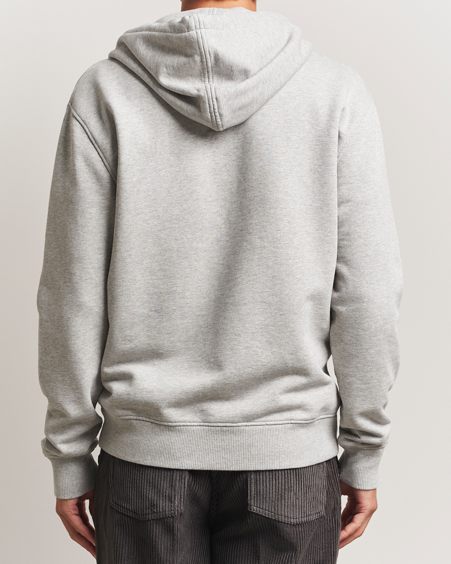 Uomini | Maglieria | AMI | Black Heart Logo Full Zip Hoodie Grey Heather