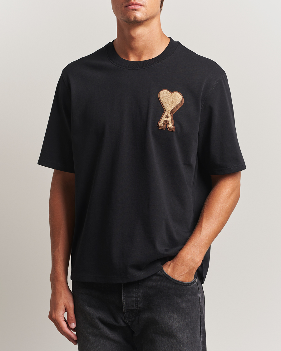 Uomini | T-shirt | AMI | Patch Heart T-Shirt Black