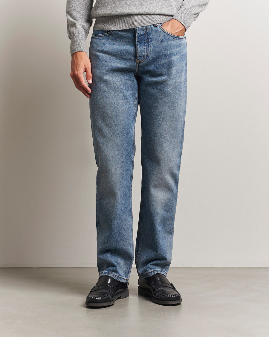 Uomini | Pantaloni | AMI | Classic Fit Jeans Used Blue