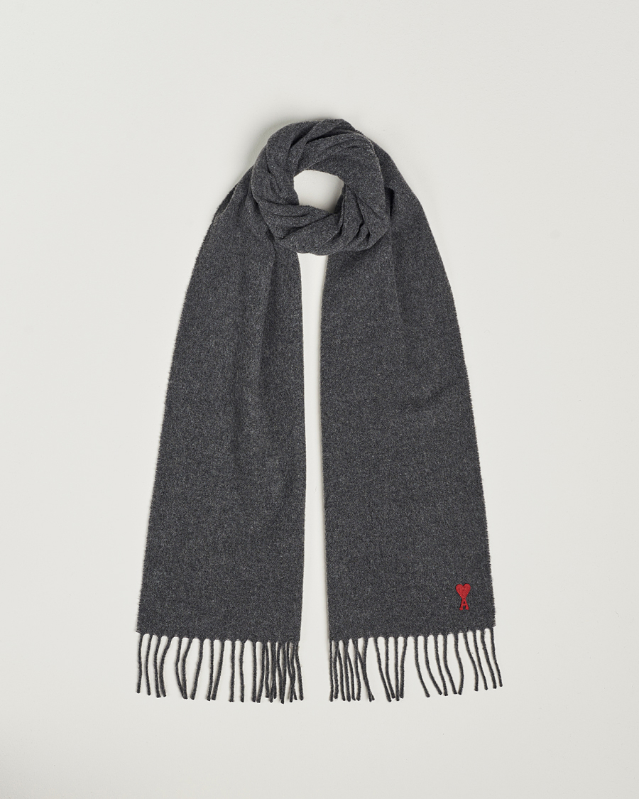 Uomini | Sciarpe | AMI | Heart Logo Scarf Dark Grey