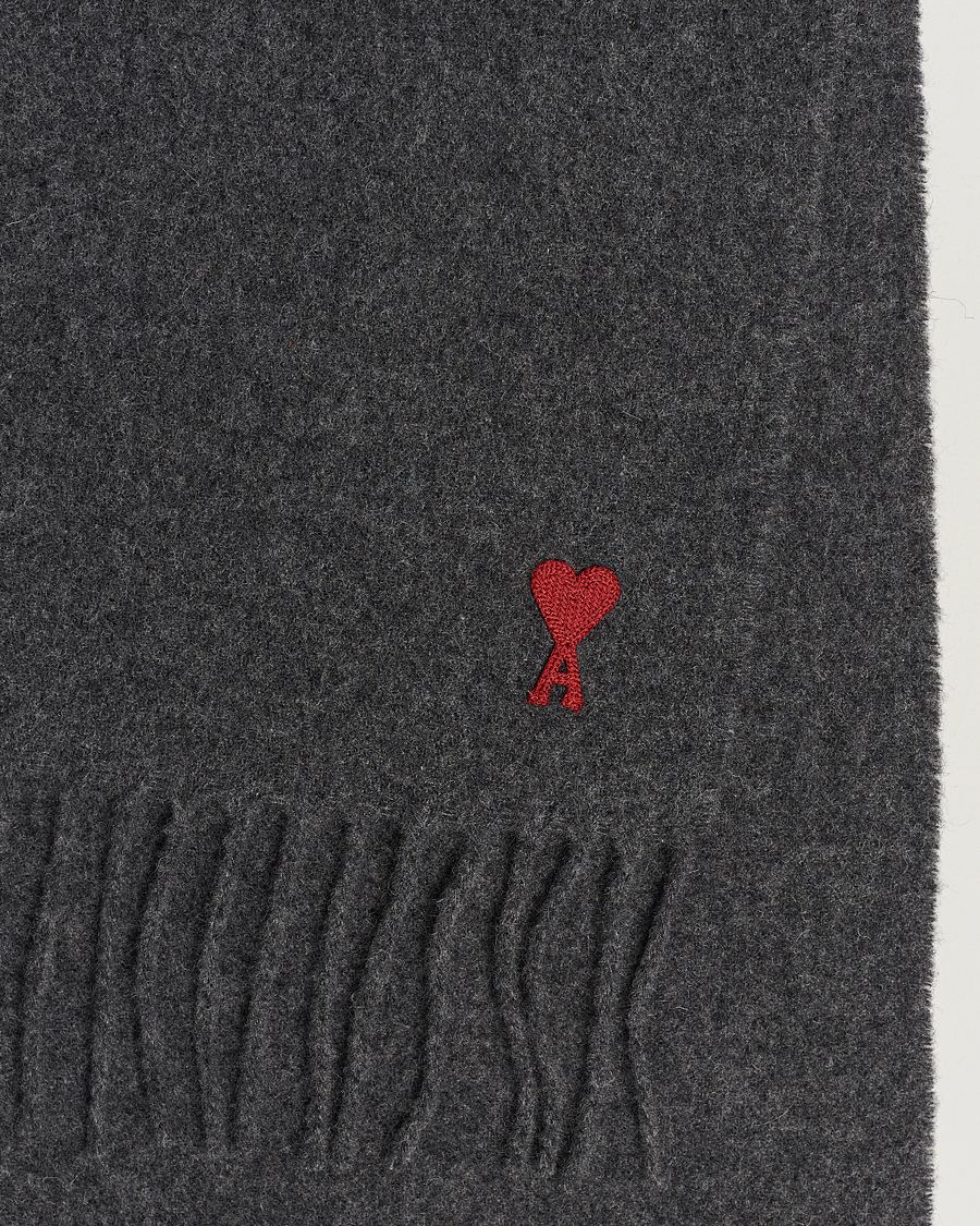 Uomini | Sciarpe | AMI | Heart Logo Scarf Dark Grey