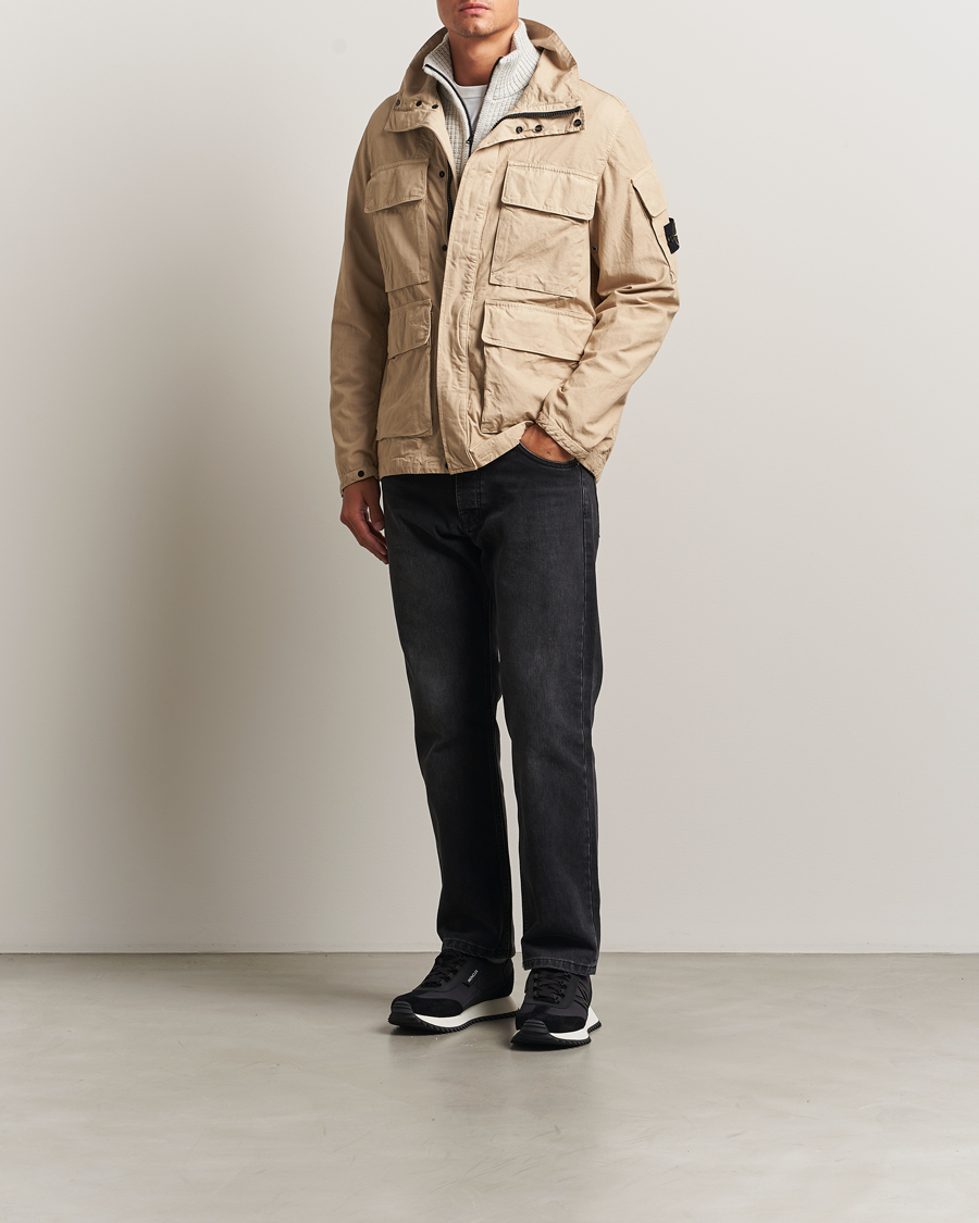 Uomini | Giacche | Stone Island | Canvas Weave Cotton Field Jacket Beige