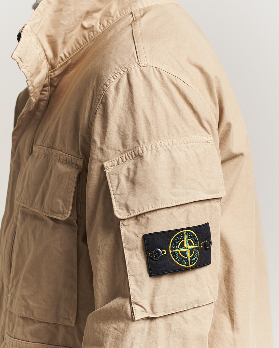 Uomini | Giacche | Stone Island | Canvas Weave Cotton Field Jacket Beige