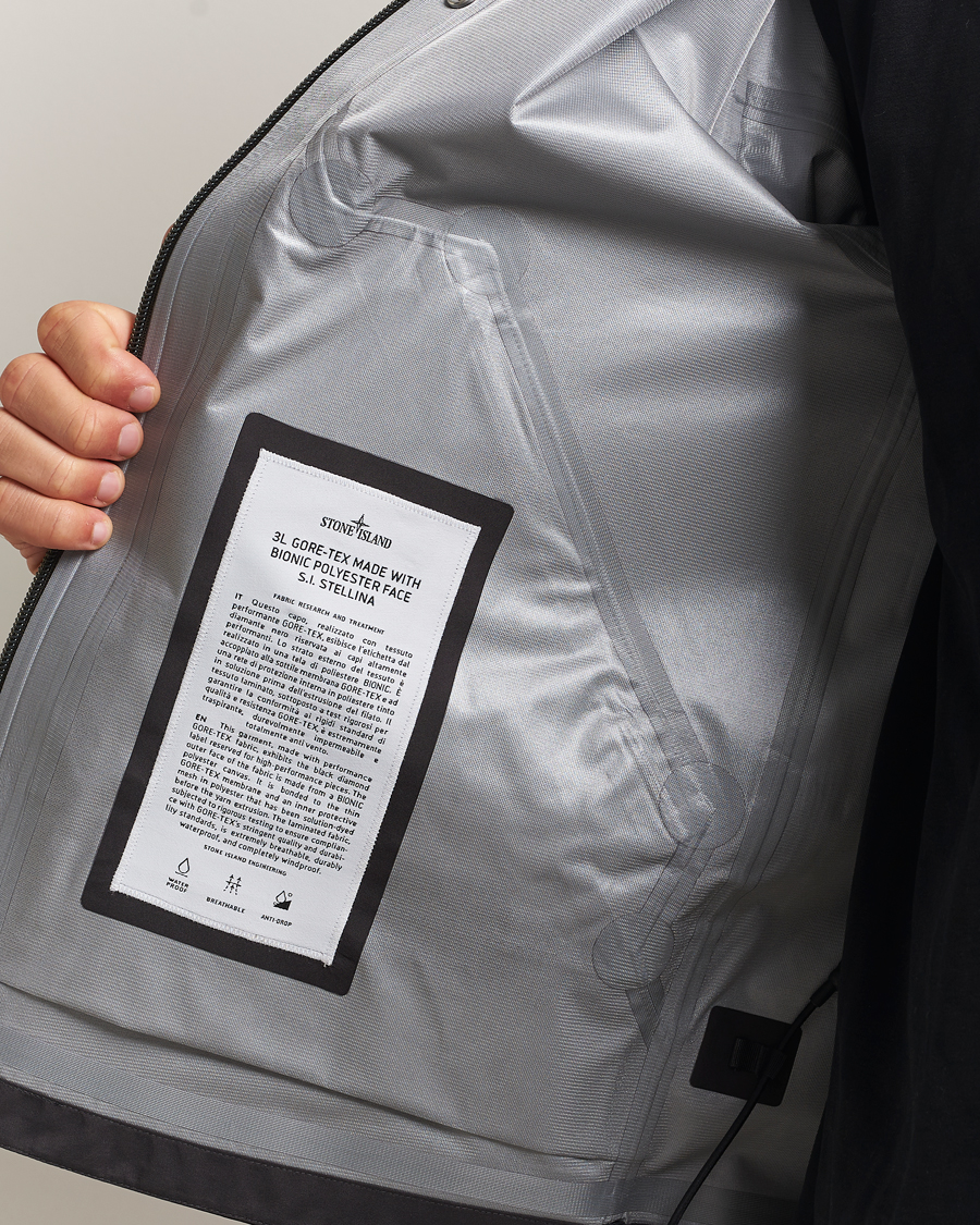 Uomini | Giacche | Stone Island | Stellina 3L Gore-Tex Hooded Jacket Lead Grey