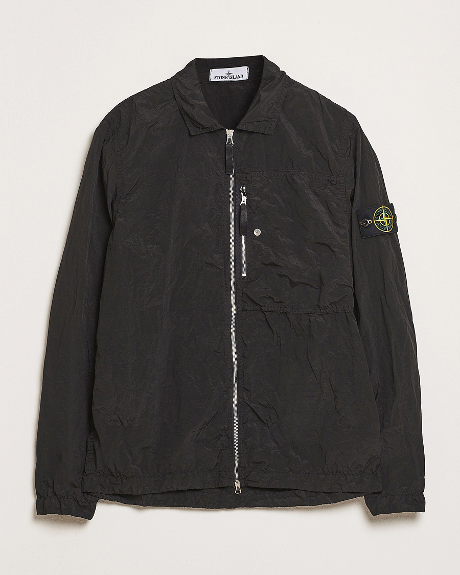 Uomini | Camicie | Stone Island | Nylon Metal Zip Overshirt Black