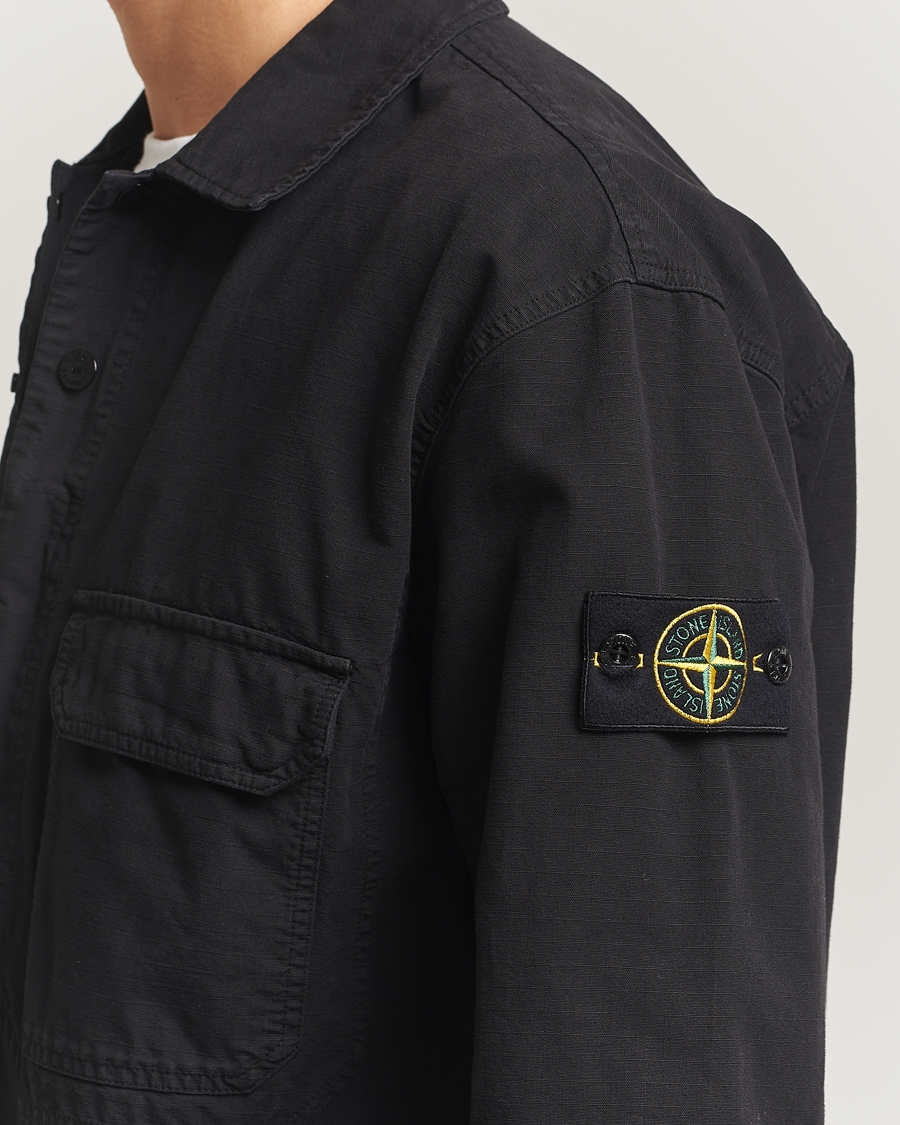 Uomini | Camicie | Stone Island | Organic Cotton Ripstop Overshirt Black