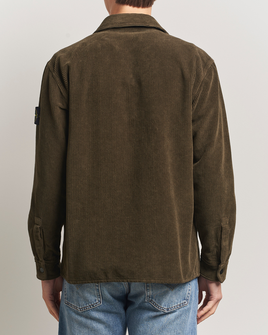 Uomini | Camicie | Stone Island | Organic Cotton Cord Overshirt Military Green
