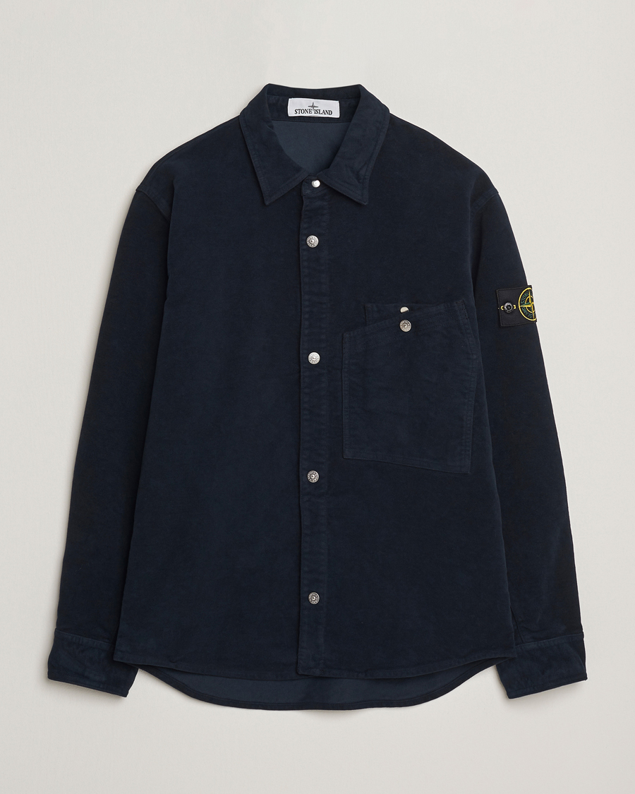 Uomini | Camicie | Stone Island | Cotton Moleskin Overshirt Navy