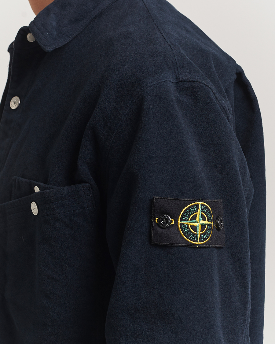 Uomini | Camicie | Stone Island | Cotton Moleskin Overshirt Navy