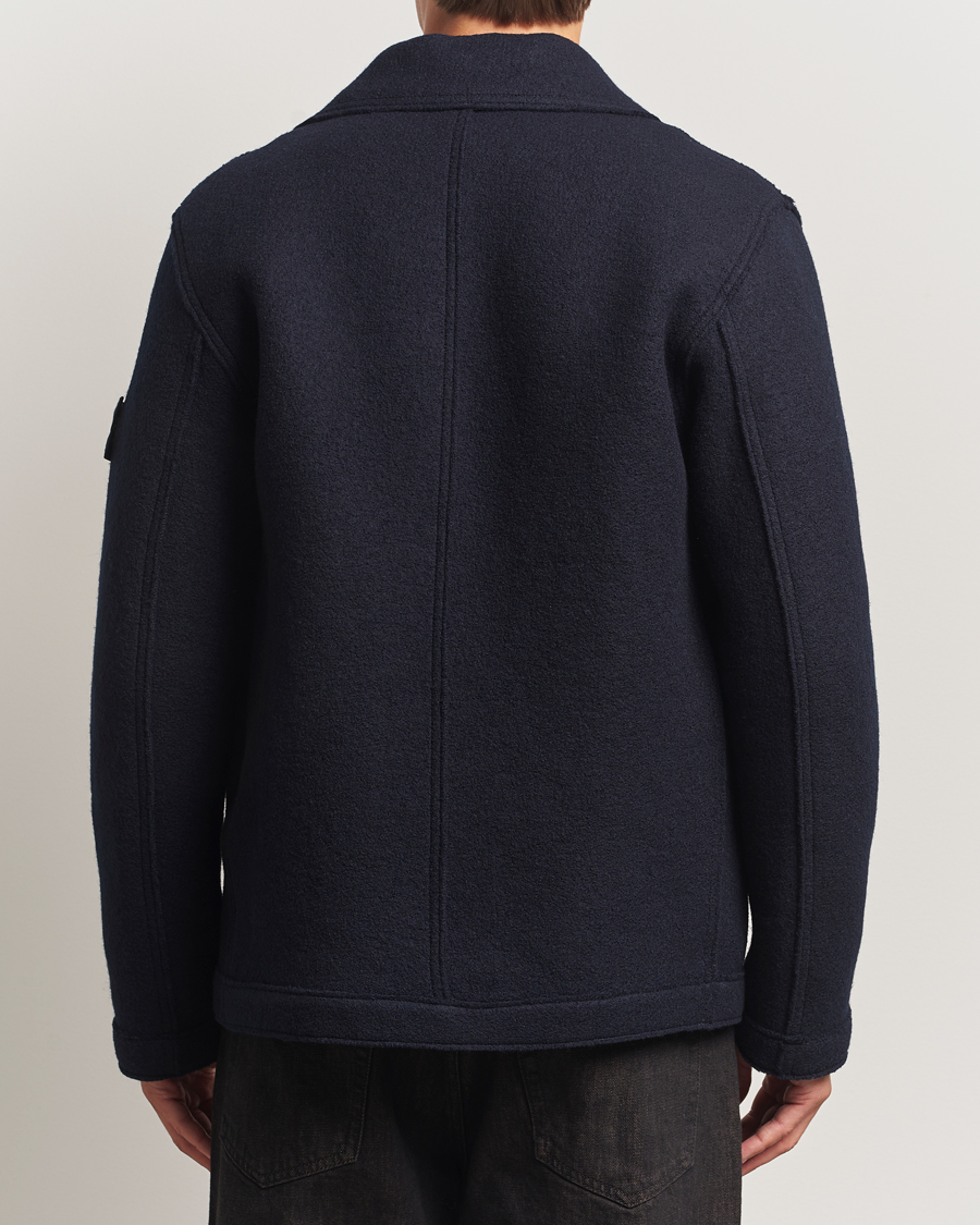 Uomini | Giacche | Stone Island | Double Breasted Felted Wool Peacoat Navy