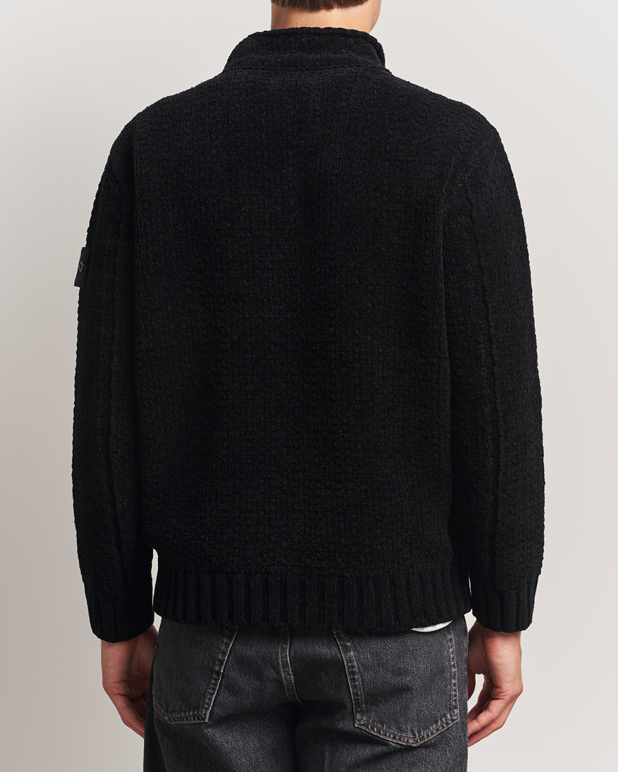 Uomini | Maglieria | Stone Island | Cotton Chenille Knitted Mock Neck Black