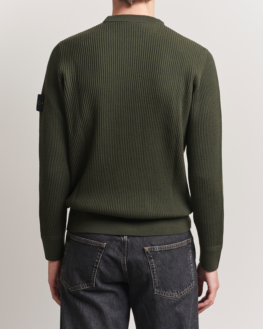 Uomini | Maglieria | Stone Island | Full Rib Crewneck Military Green