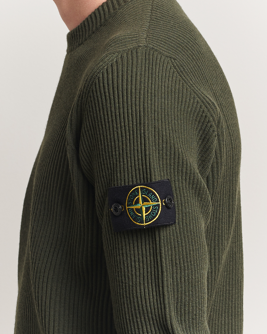 Uomini | Maglieria | Stone Island | Full Rib Crewneck Military Green