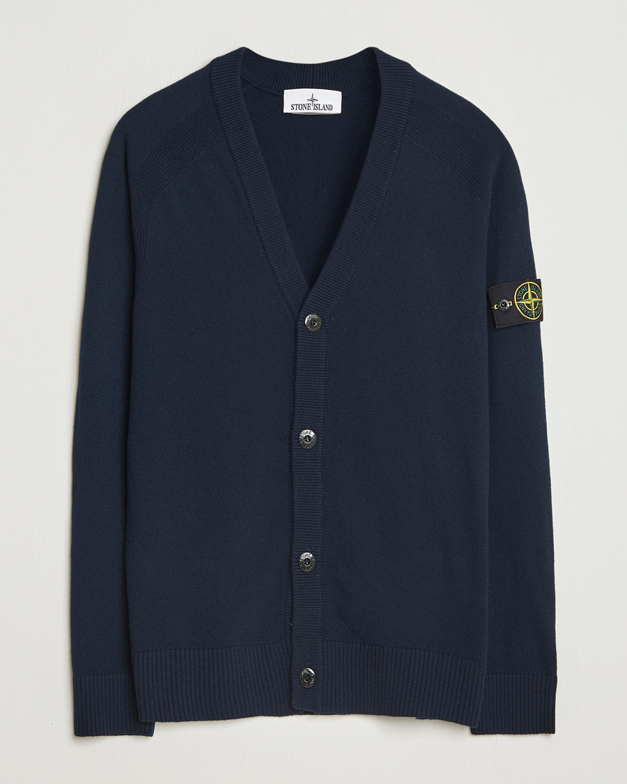 Uomini | Maglieria | Stone Island | Knitted Geelong Wool Cardigan Navy