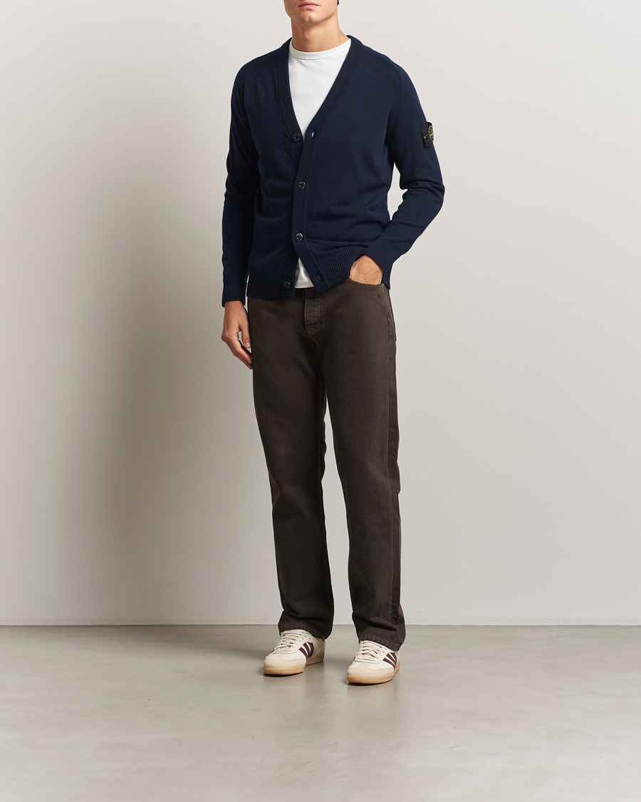 Uomini | Maglieria | Stone Island | Knitted Geelong Wool Cardigan Navy