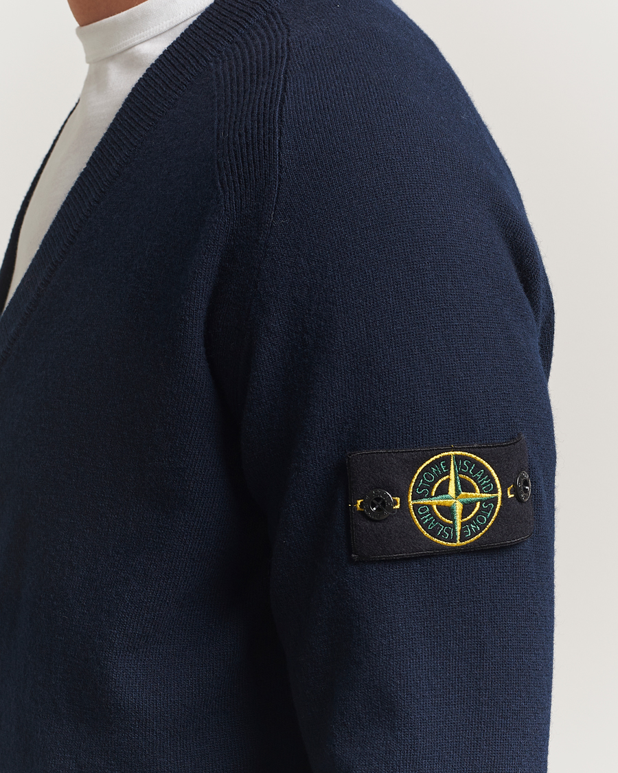 Uomini | Maglieria | Stone Island | Knitted Geelong Wool Cardigan Navy