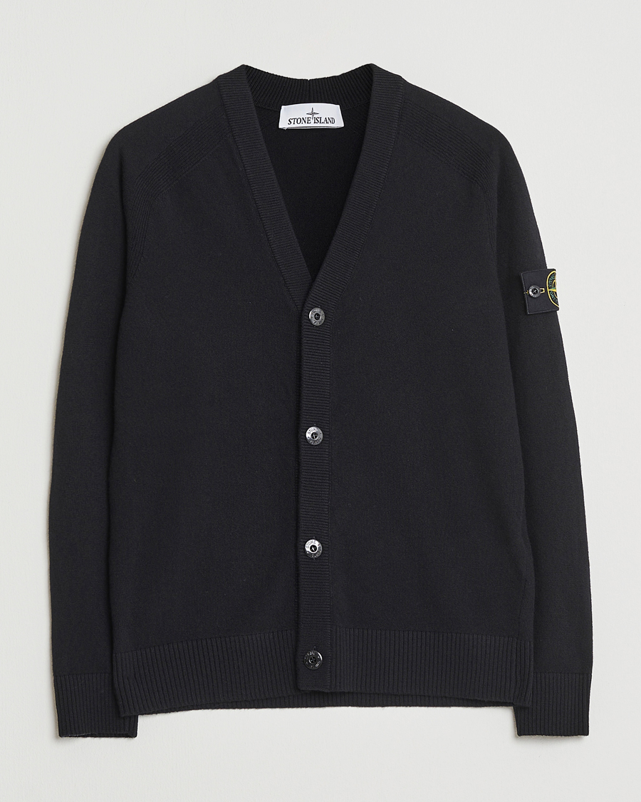 Uomini | Maglieria | Stone Island | Knitted Geelong Wool Cardigan Black