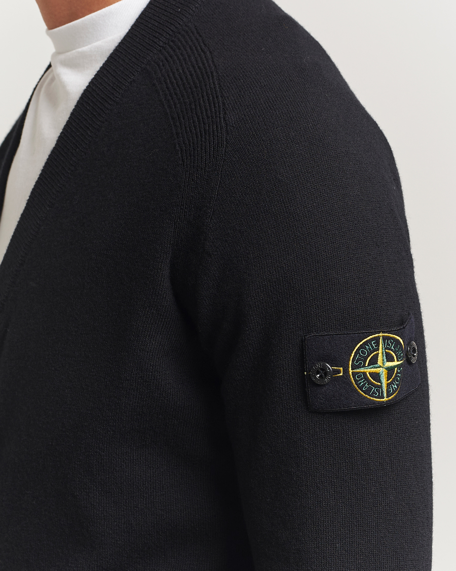 Uomini | Maglieria | Stone Island | Knitted Geelong Wool Cardigan Black