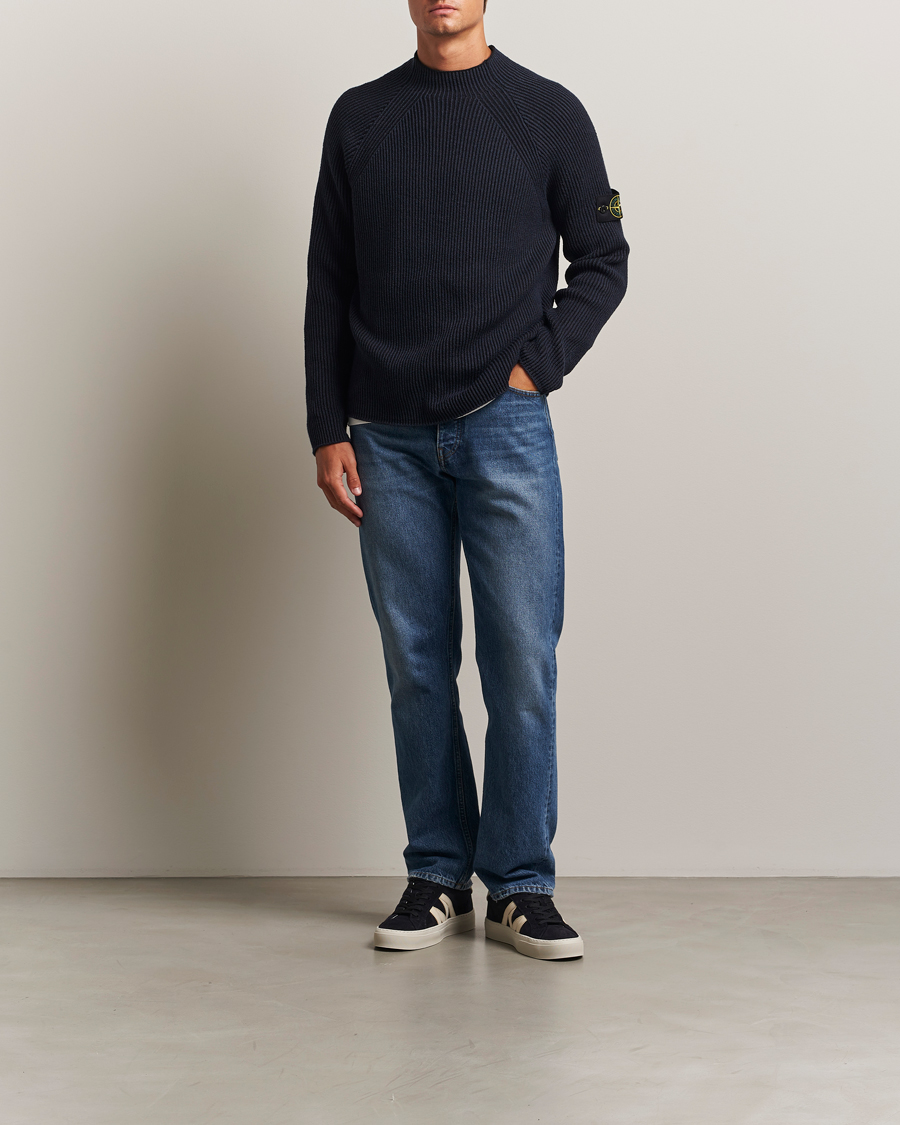 Uomini | Maglieria | Stone Island | Vanisé Full Rib Wool Crew Neck Navy