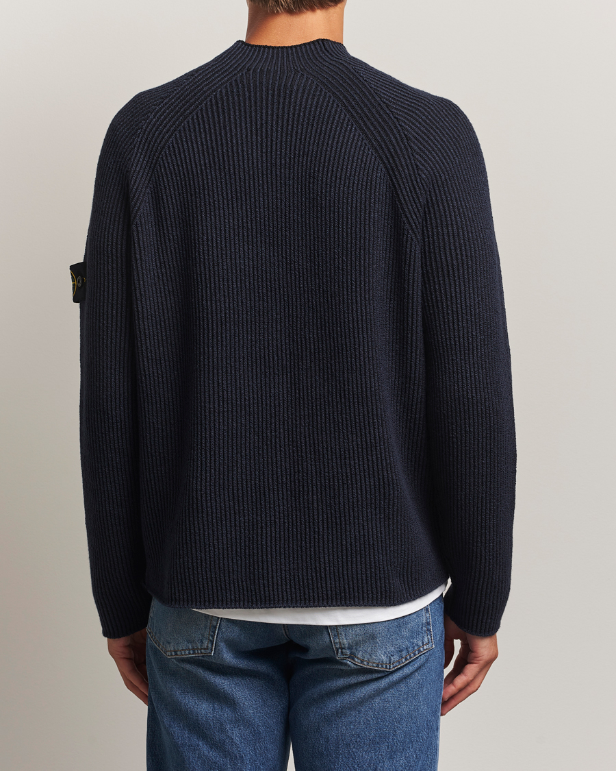 Uomini | Maglieria | Stone Island | Vanisé Full Rib Wool Crew Neck Navy