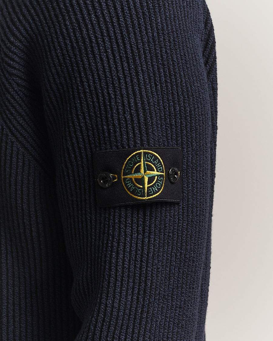 Uomini | Maglieria | Stone Island | Vanisé Full Rib Wool Crew Neck Navy