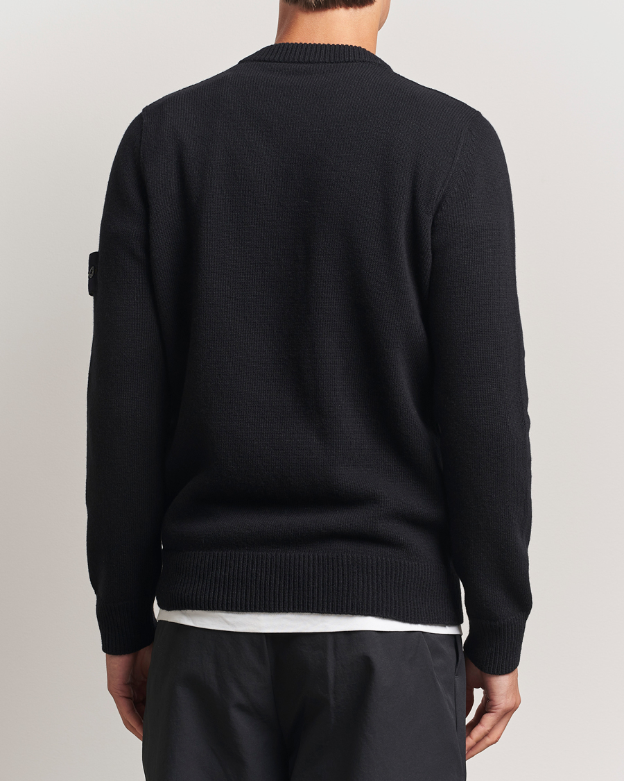 Uomini | Maglieria | Stone Island | Knitted Lambswool V-Neck Black