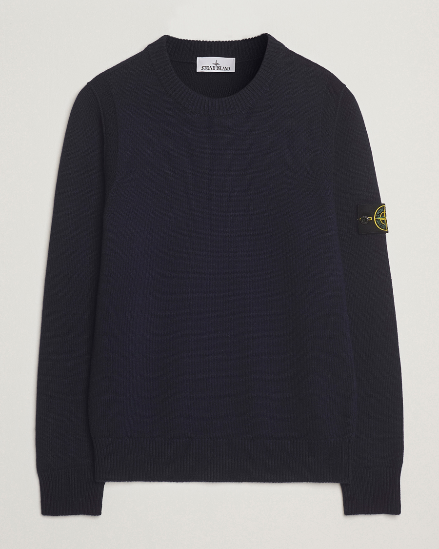 Uomini | Maglieria | Stone Island | Knitted Lambswool Crew Neck Navy