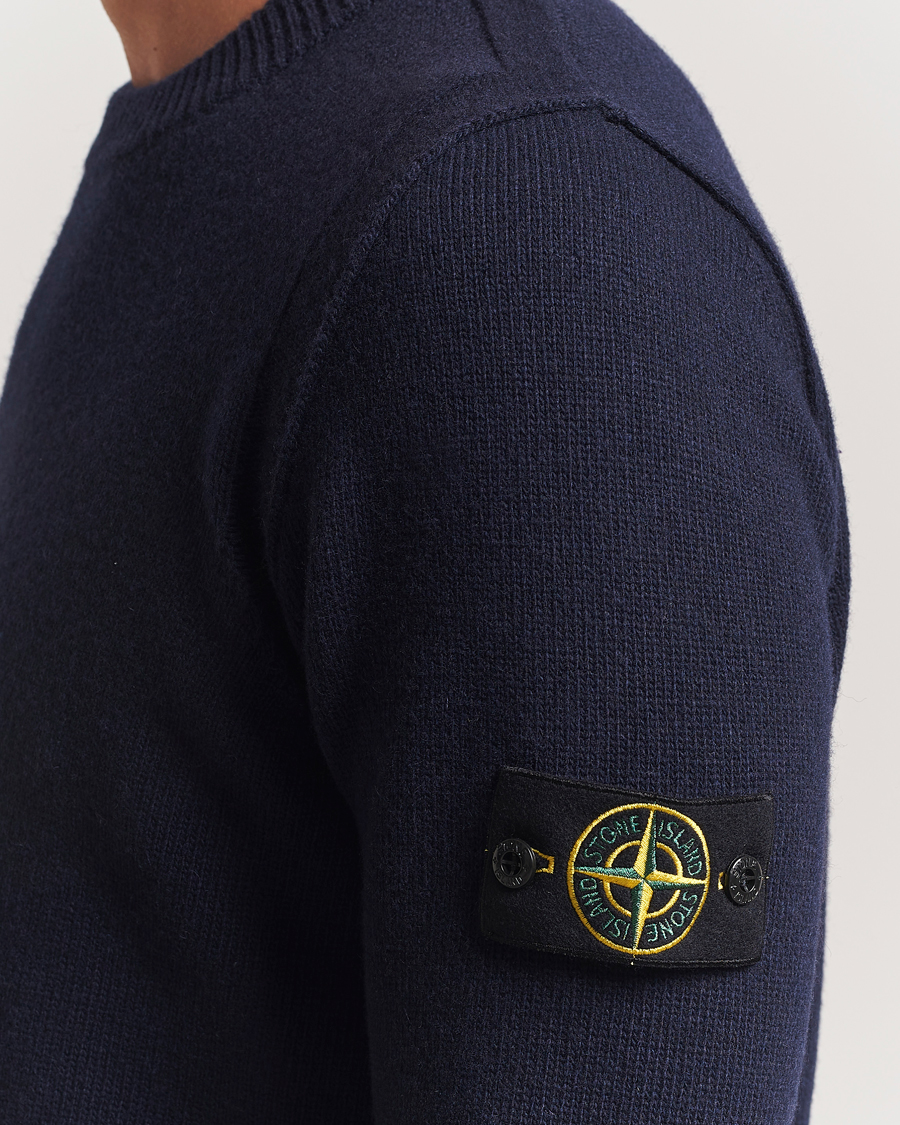 Uomini | Maglieria | Stone Island | Knitted Lambswool Crew Neck Navy