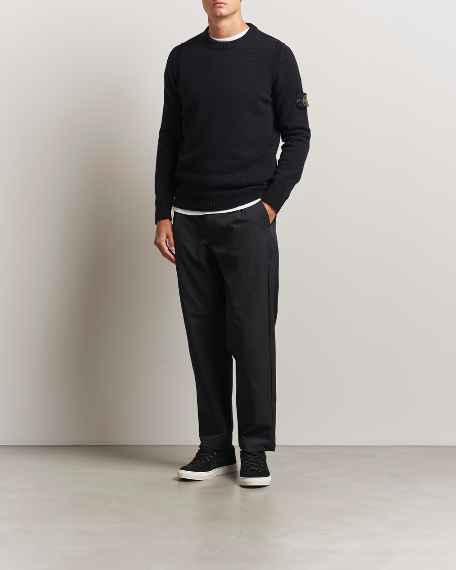 Uomini | Maglieria | Stone Island | Knitted Lambswool Crew Neck Black