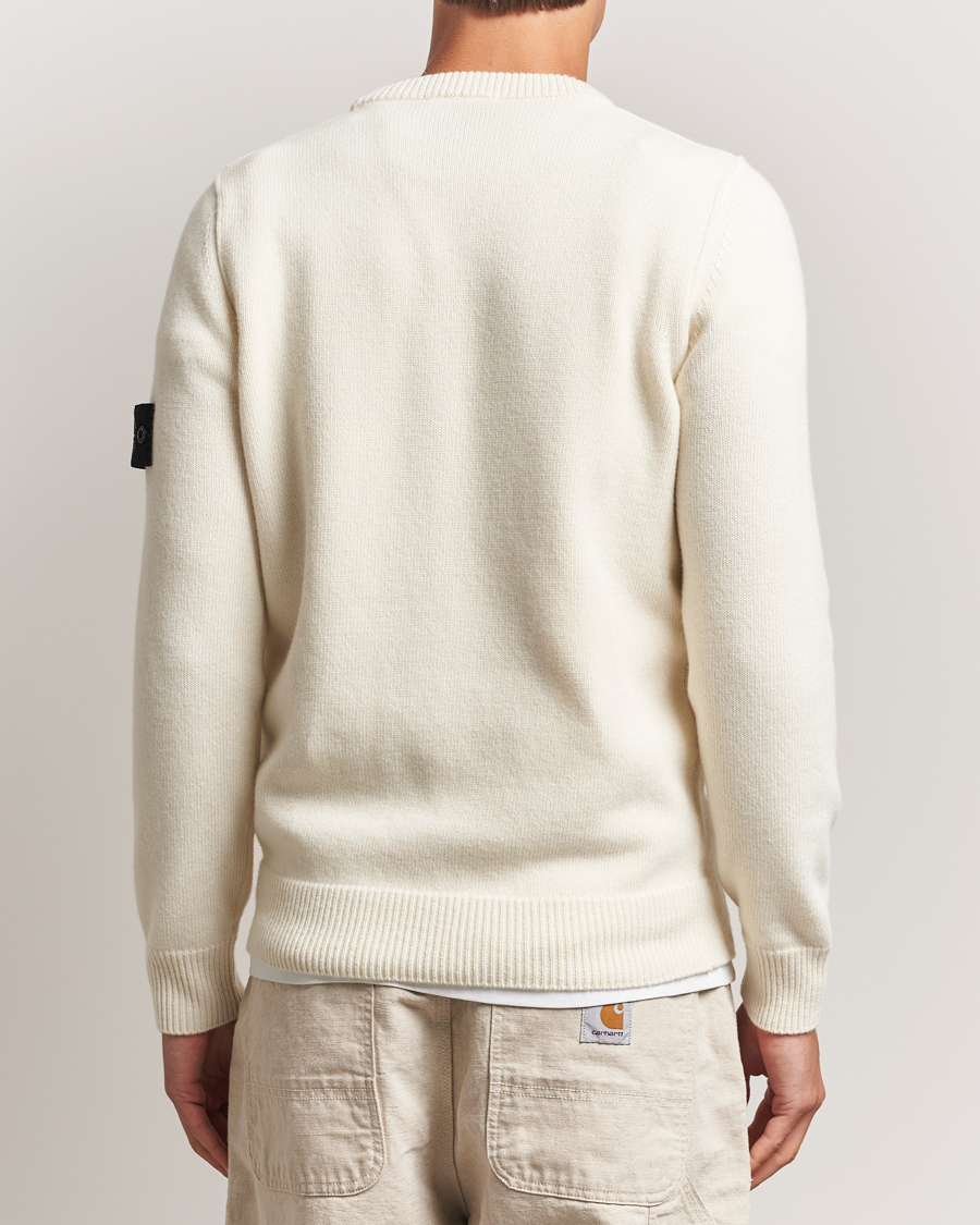 Uomini | Maglieria | Stone Island | Knitted Lambswool Crew Neck Ivory