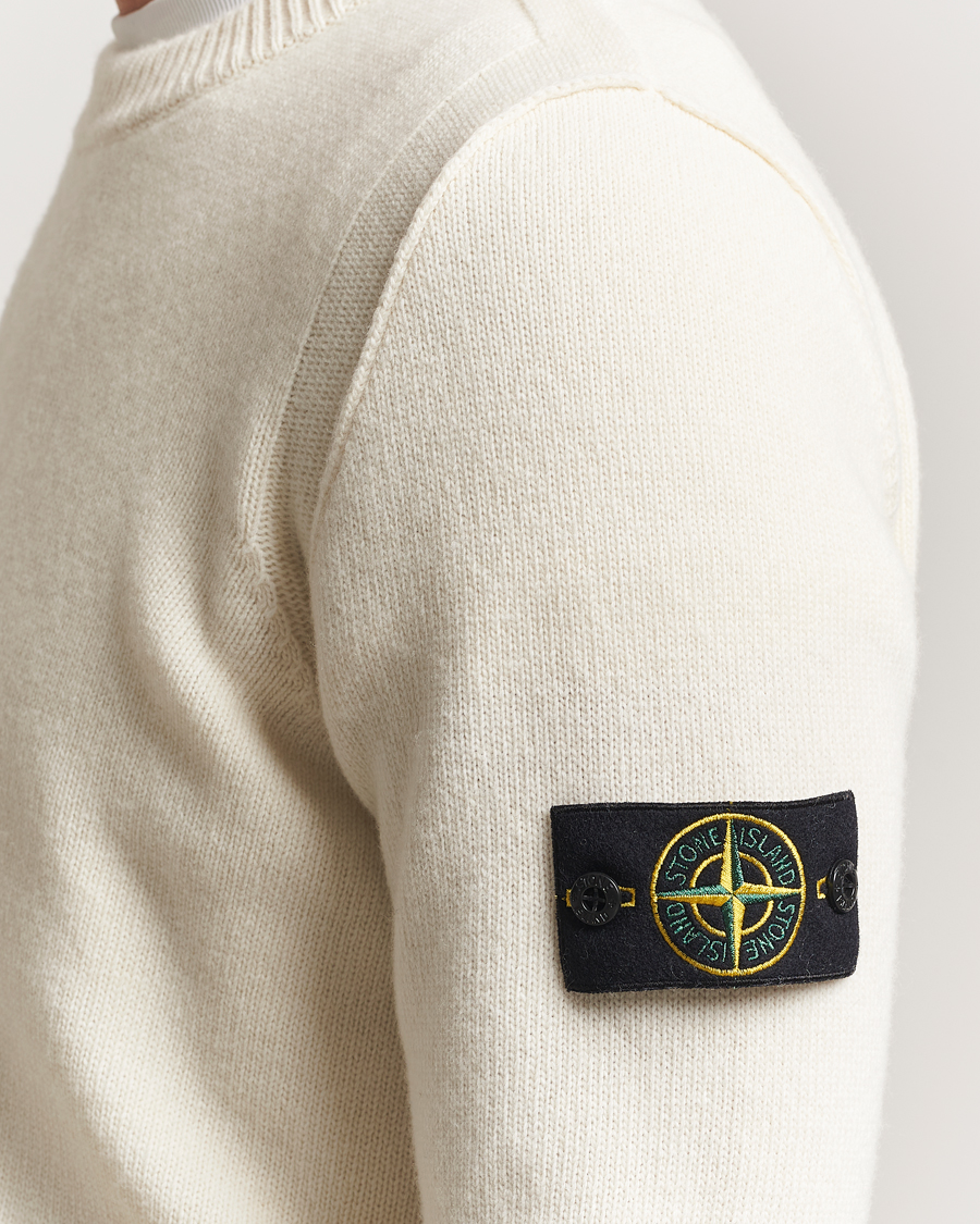 Uomini | Maglieria | Stone Island | Knitted Lambswool Crew Neck Ivory