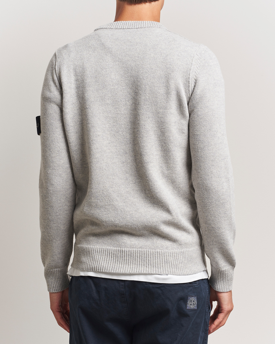 Uomini | Maglieria | Stone Island | Knitted Lambswool Crew Neck Grey Melange