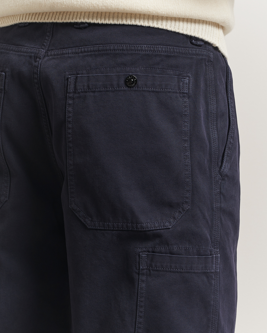 Uomini | Pantaloni | Stone Island | Panama Cotton Old Effect Trousers Ink