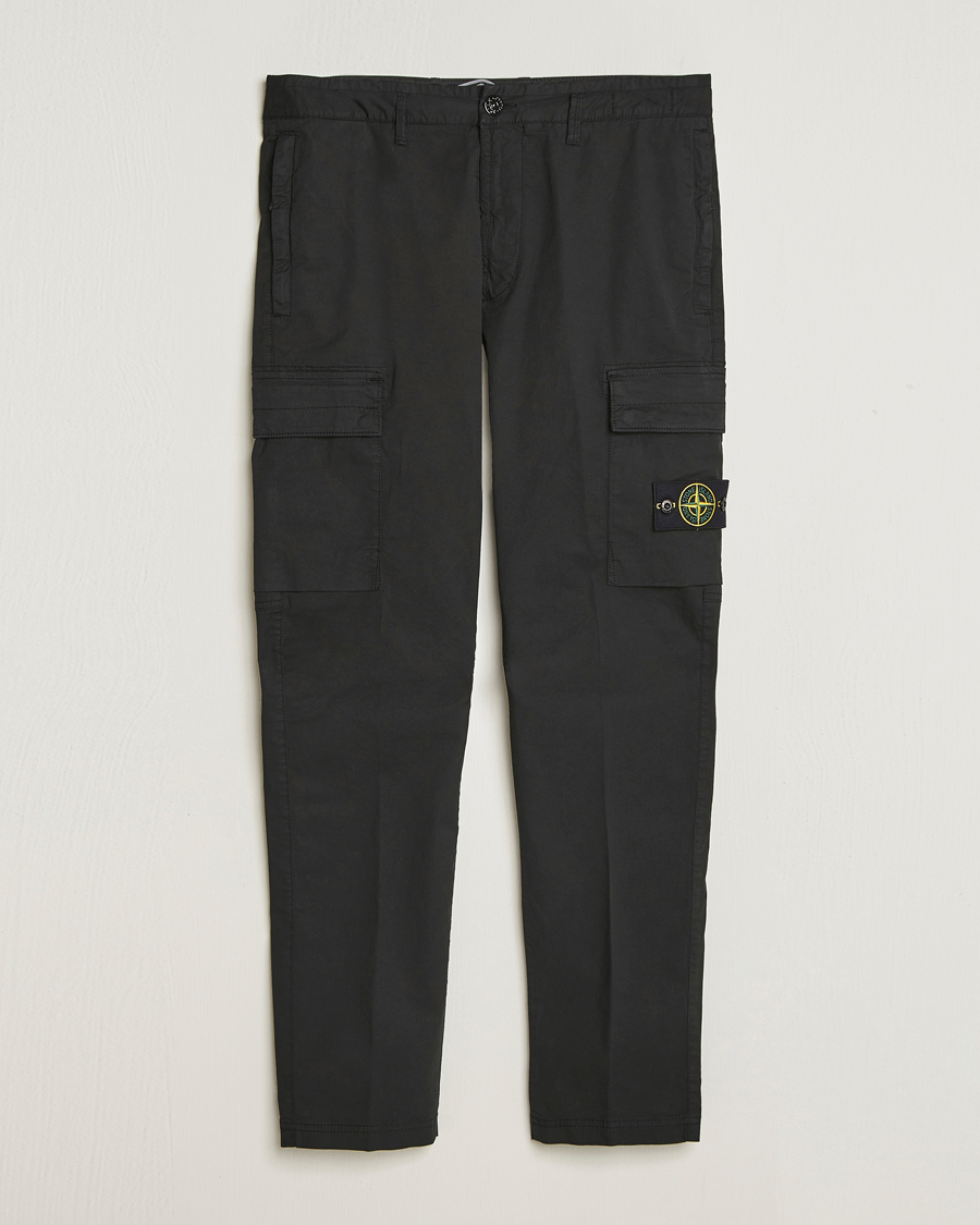 Uomini | Pantaloni | Stone Island | Supima Cotton Stretch Cargo Trousers Black