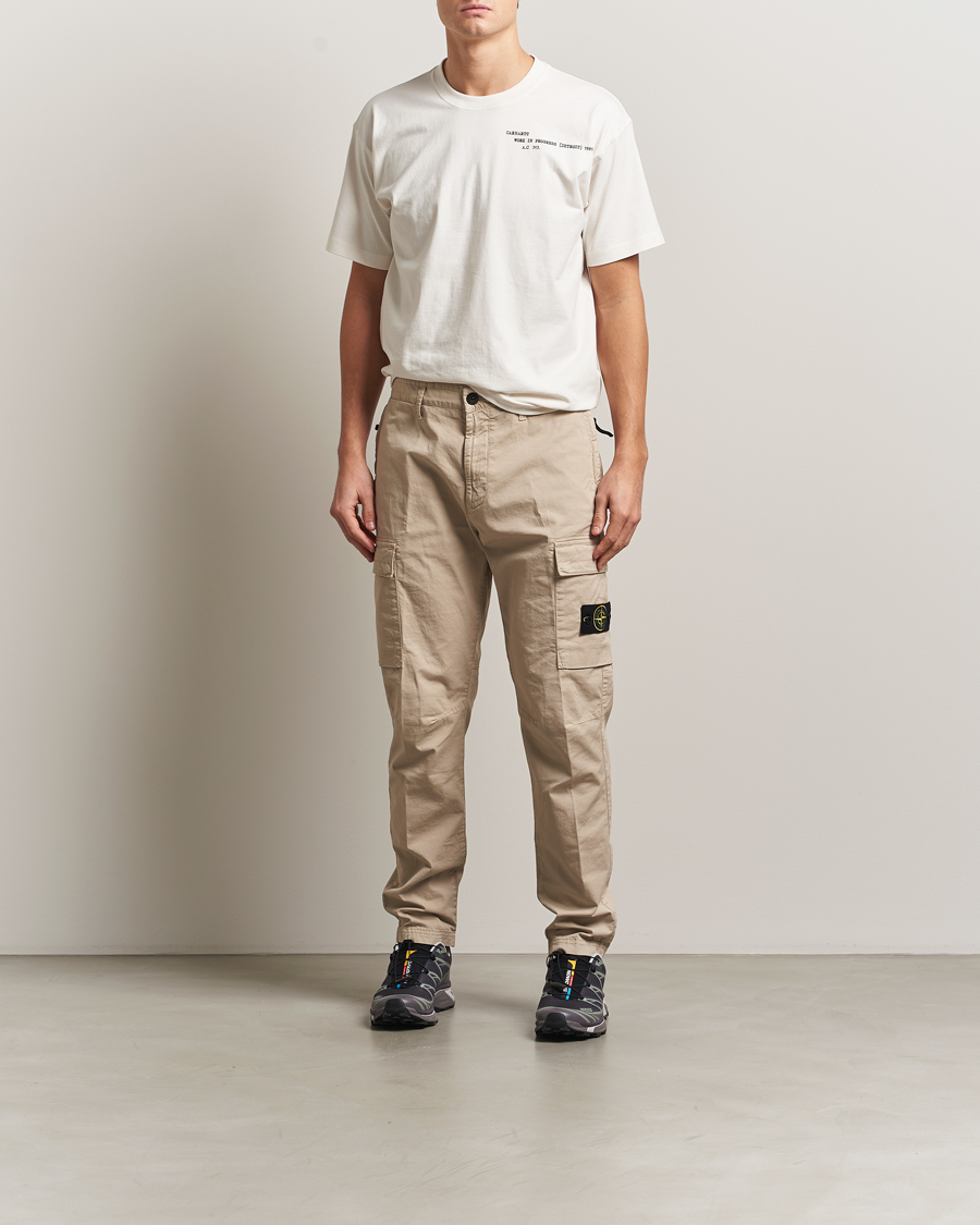 Uomini | Pantaloni | Stone Island | Supima Cotton Stretch Cargo Trousers Desert